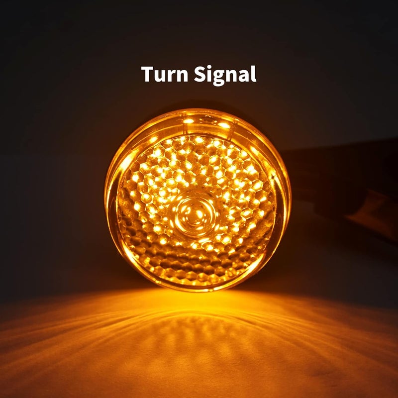 CARGLETRUE LED Turn Signal Light Indicator Blinker 39mm 41mm Fork Clamp Front Rear Fit For Harley Sportster XL 1200 883 (Black Orange) - Image 3